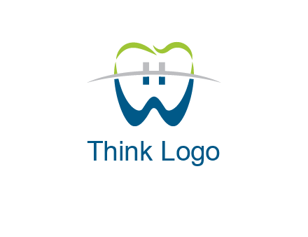 teeth made of letter w logo