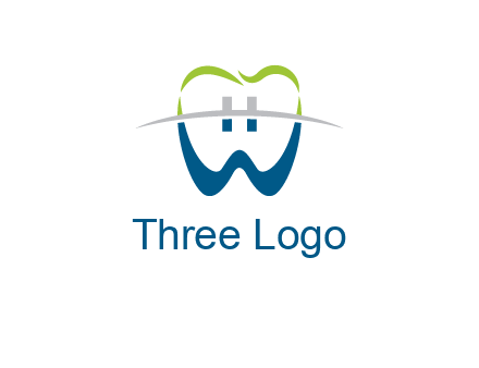 teeth made of letter w logo