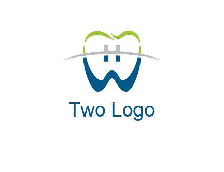 teeth made of letter w logo