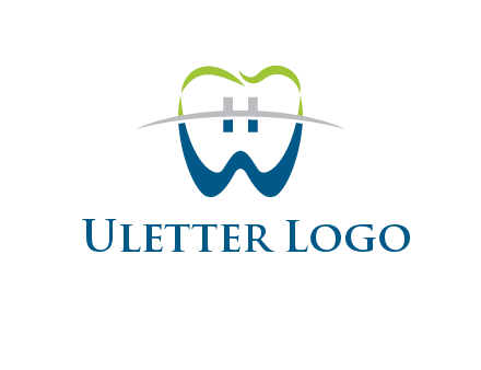 teeth made of letter w logo