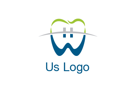 teeth made of letter w logo
