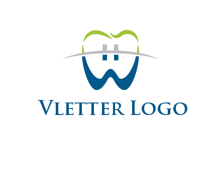 teeth made of letter w logo