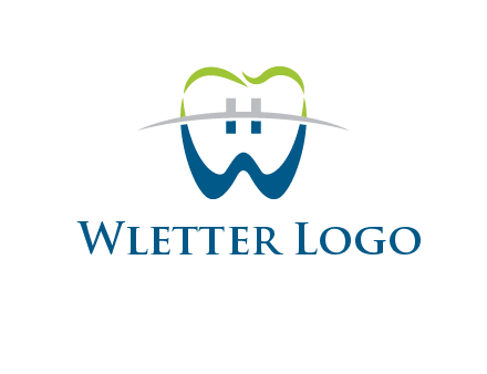 teeth made of letter w logo