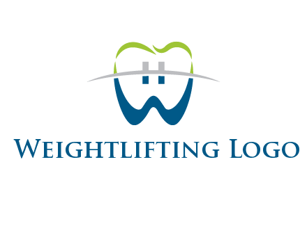 teeth made of letter w logo