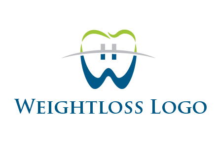 teeth made of letter w logo