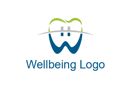 teeth made of letter w logo