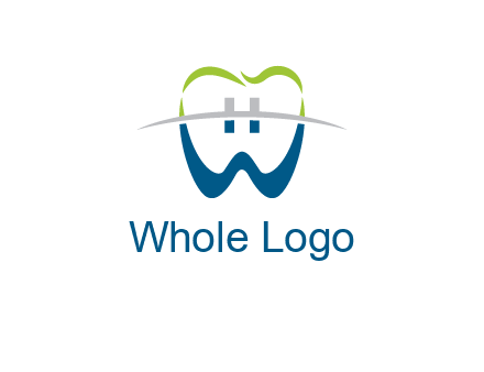 teeth made of letter w logo
