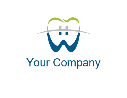 teeth made of letter w logo