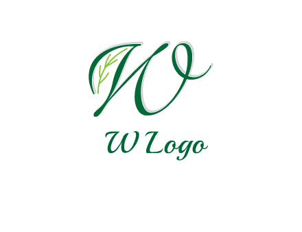 letter w incorporated with leaf logo