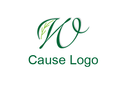 letter w incorporated with leaf logo