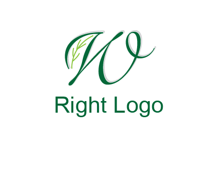 letter w incorporated with leaf logo