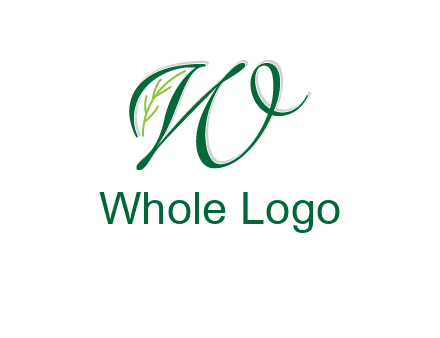 letter w incorporated with leaf logo
