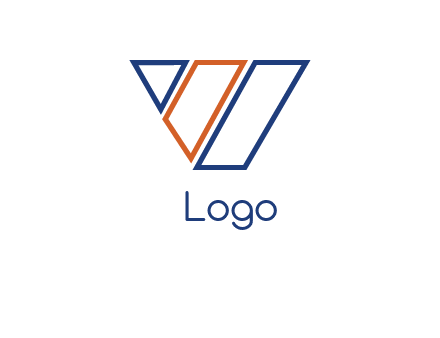 letter v made of rectangle logo