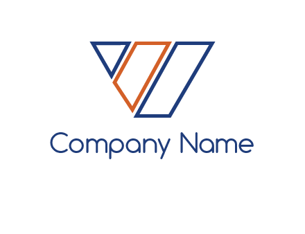 letter v made of rectangle logo
