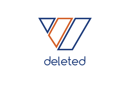letter v made of rectangle logo