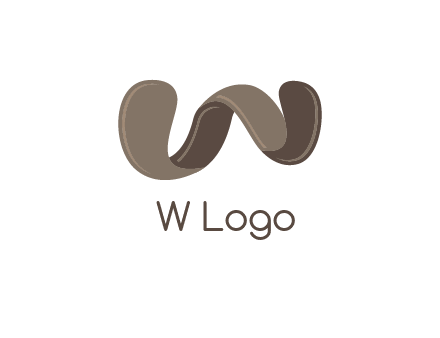 letter w made of ribbon logo