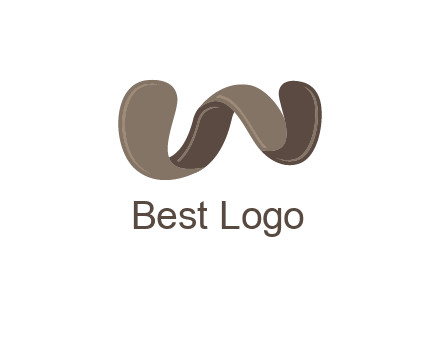 letter w made of ribbon logo
