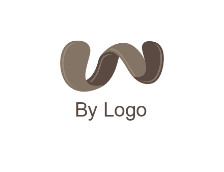 letter w made of ribbon logo