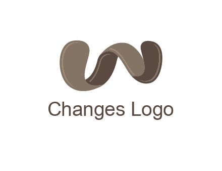 letter w made of ribbon logo