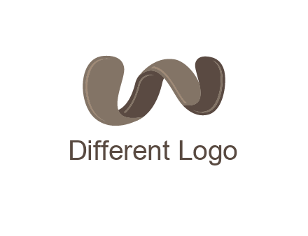 letter w made of ribbon logo