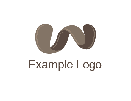 letter w made of ribbon logo