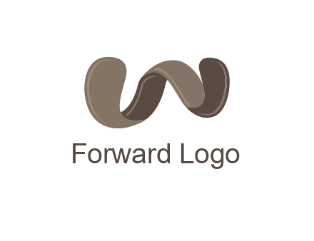 letter w made of ribbon logo