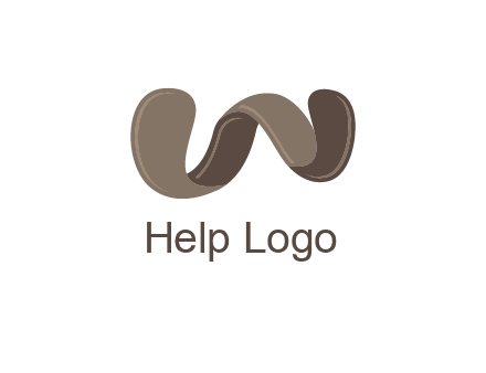letter w made of ribbon logo