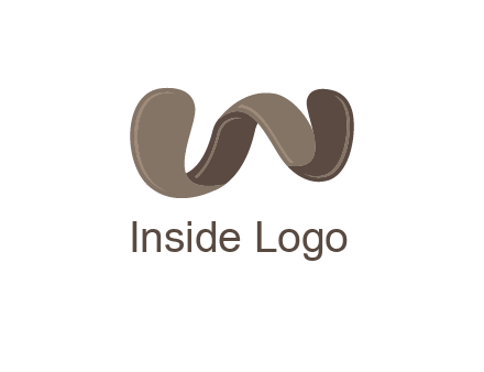 letter w made of ribbon logo