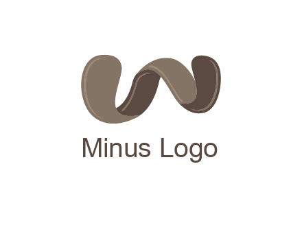 letter w made of ribbon logo