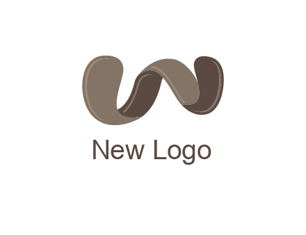 letter w made of ribbon logo