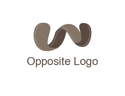 letter w made of ribbon logo