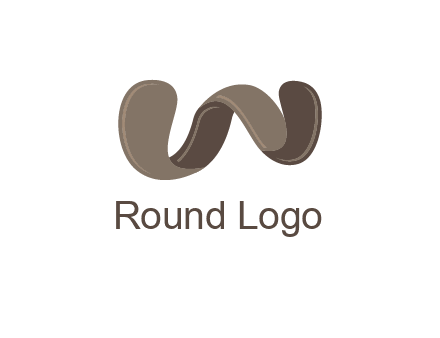 letter w made of ribbon logo