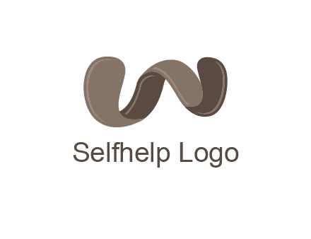 letter w made of ribbon logo