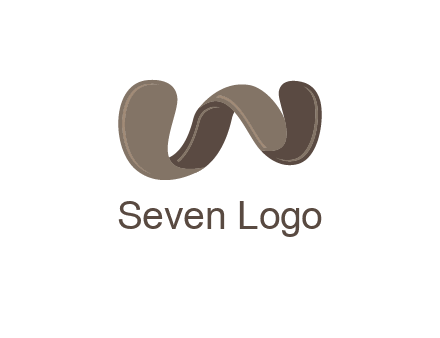 letter w made of ribbon logo