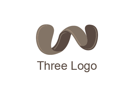 letter w made of ribbon logo