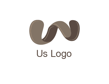 letter w made of ribbon logo
