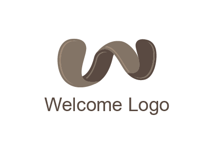 letter w made of ribbon logo