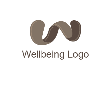 letter w made of ribbon logo
