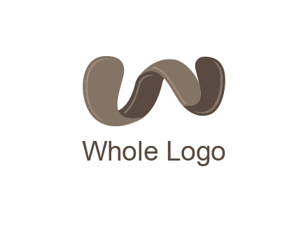 letter w made of ribbon logo