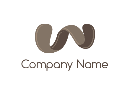 letter w made of ribbon logo