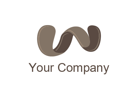 letter w made of ribbon logo