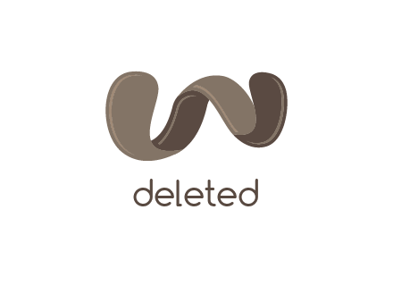 letter w made of ribbon logo