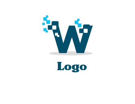 Digital letter W logo