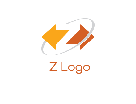 letter z made of arrows with swoosh logo