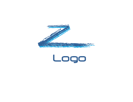 letter Z made of brush stroke
