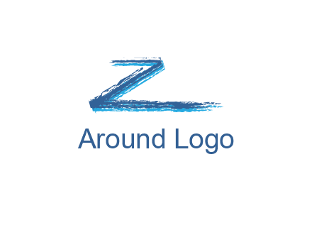 letter Z made of brush stroke