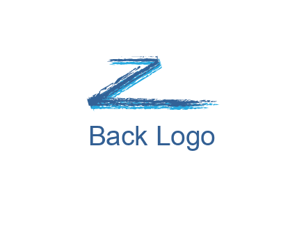 letter Z made of brush stroke