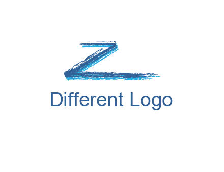 letter Z made of brush stroke