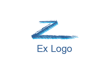 letter Z made of brush stroke