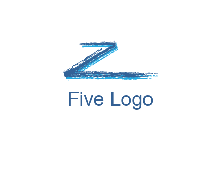 letter Z made of brush stroke